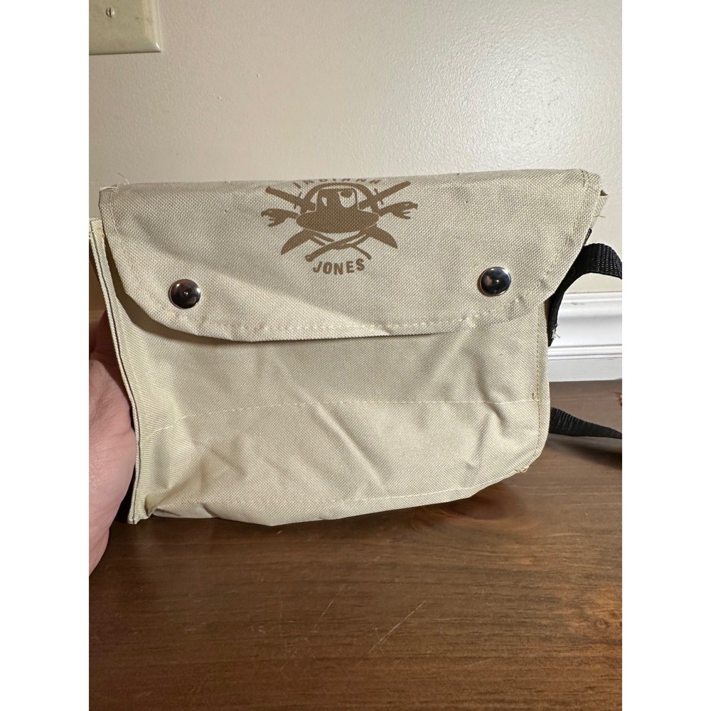 Indiana Jones Canvas Satchel Messenger Bag Tan Beige Crossbody Adventure Bag - Picture 3 of 8